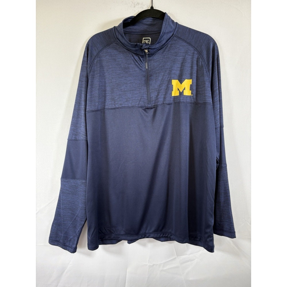 Knights apparel light weight t- shirt Michigan wolverines 1/4 zip long sleeves